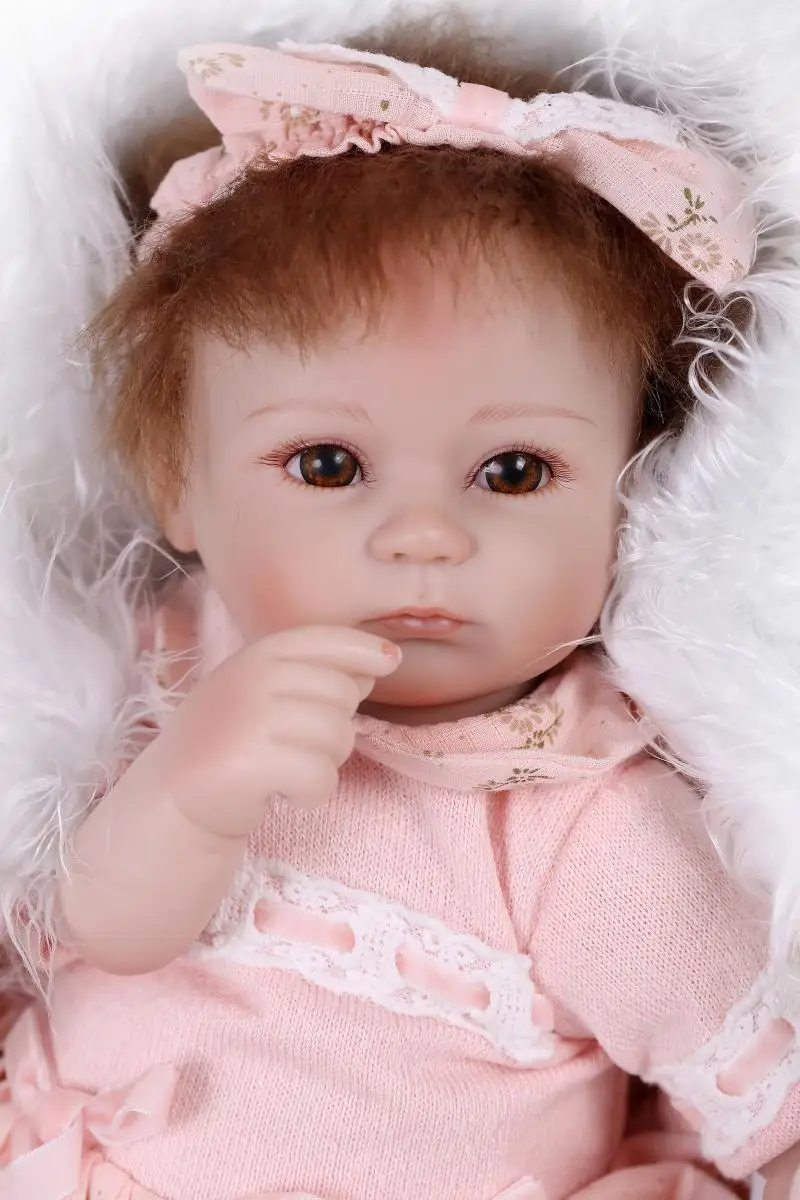 NPK 18 дюймов реалистичные reborn baby Мягкие силиконовые виниловые настоящие сенсорные куклы прекрасный подарок для новорожденных детей