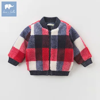 

DB5476 dave bella autumn infant baby boys fashion coat kids toddler color plaid coats children hight quality clothes