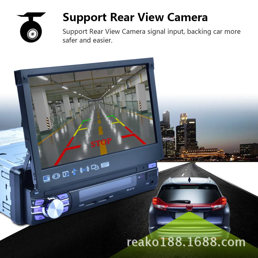 Discount 7 In Full Automatic Expansion Screen Four Core Android 6 System Car Audio Stereo built-in Bluetooth capabilities and music 8