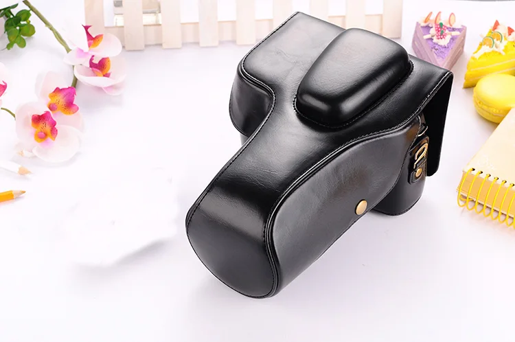 New Pu Leather Video Camera Bag Case For Canon EOS 1100D 1200D 1300D 550D with18-55/105/200mm Lens Retro Vintage Camera Bag cute camera bags