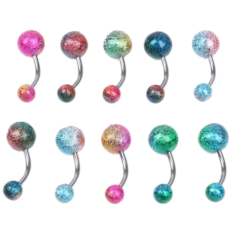 20pcs Stainless Steel Colorful Crystal Belly Button Navel Ring Body Piercing Bar 20pcs Stainless Steel Colorful Crystal Belly Button Navel Ring Body Piercing Bar