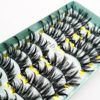 

10 Pairs Eyelashes False Eyelash Handmade Crossing False Eyelashes Long Black Soft Fake Eyelashes Extension for Big Eyes