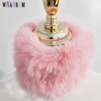 

Women Handmade Stretch 100% Rabbit Fur Scarf Knit Genuine Rabbit Fur Headbands Girls Real Natural Rabbit Fur Ring Scarves