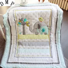 Промо-акция! 7 шт. вышивка детское постельное белье для маленького мальчика, детская кроватка набор cuna, Комплект постельного белья, включают(бамперы+ одеяло+ кровать+ крышка юбка