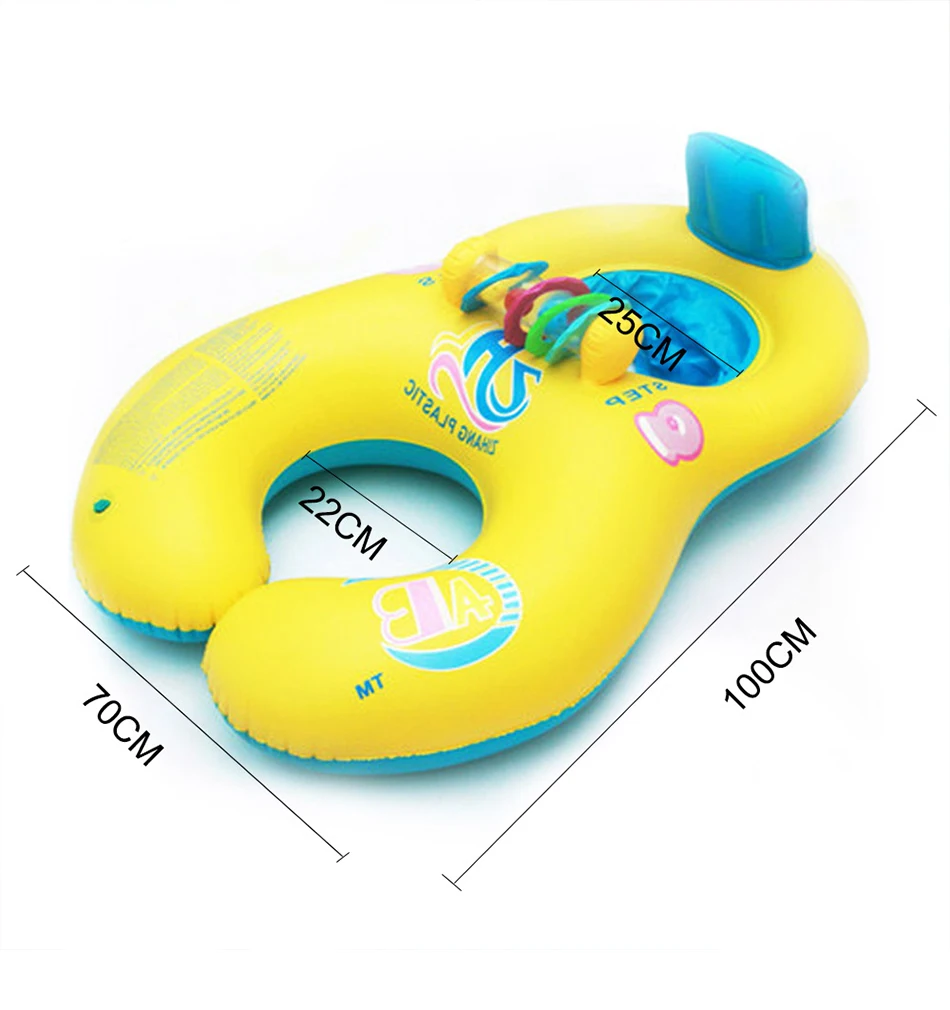 Anel de Natação Inflável do Bebê Anéis de Natação Anel da Sede de Banho Mãe e Filho Piscina Verão Duplo Círculo Infantil Flutuante 3 verão Mãe e Filho Duplo Círculo Anéis