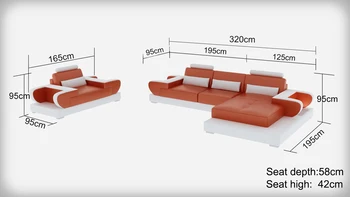 

0413-G8003E New deisgn furniture couch living room leather sofa modern sectional sofa