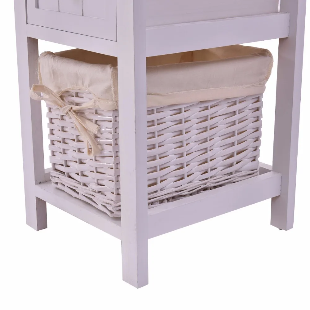 Goplus Night Stand 2 Layer 1 Drawer Bedside End Table White Modern Organizer Bedroom Wood Nightstand with Basket Small HW53787 Goplus Night Stand 2 Layer 1 Drawer Bedside End Table White Modern Organizer Bedroom Wood Nightstand with Basket Small HW53787