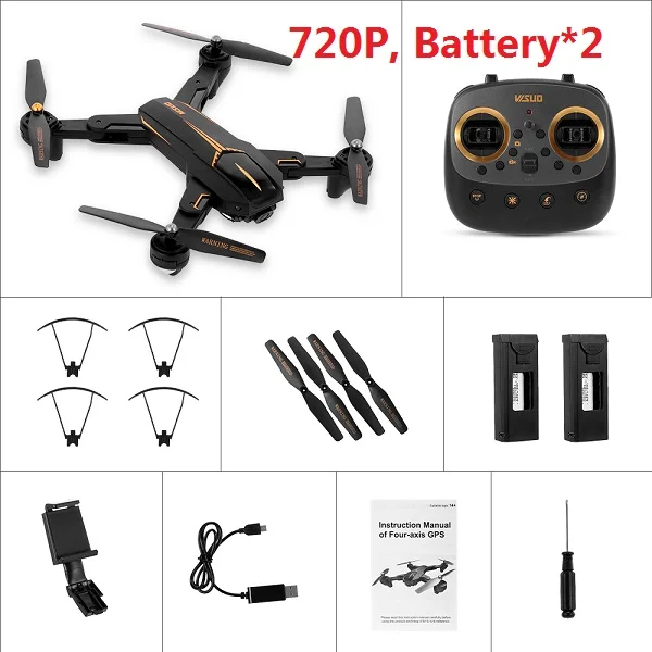 VISUO XS812 Дрон с камерой 2,4G gps 5G Wifi 720 P 1080 P Дрон широкоугольная камера складной Wi-Fi FPV удержание высоты RC Квадрокоптер - Цвет: Type 2