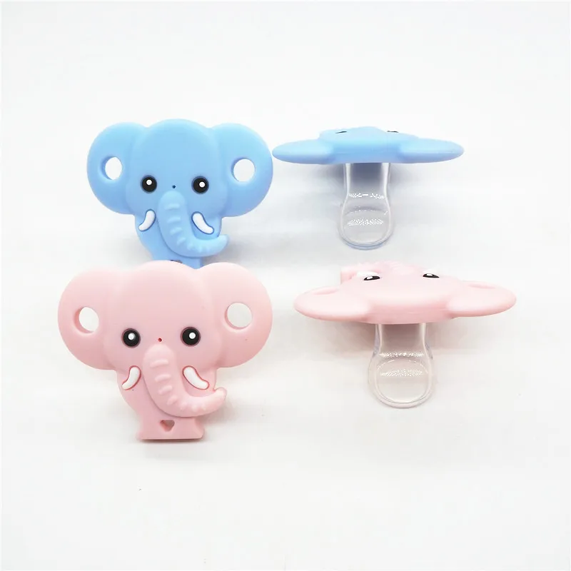 

Chenkai 10PCS Silicone Elephant Pacifier Dummy Teether DIY Newborn Infant Baby Nursing Animal Nipple Teething Toy Craft BPA Free