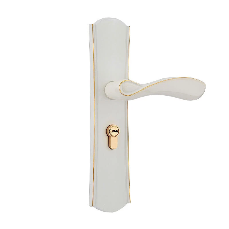  2019 European Style White Bedroom Living Room Door Handle Lock Modern Minimalist Solid Wood Door Lo - 33011276895