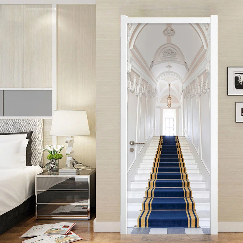 

Canvas Home Decor Door Stickers Stairs Renew PVC Mural Paper Print Art Pictures Self Adhesive Waterproof Wallpaper For Bedroom