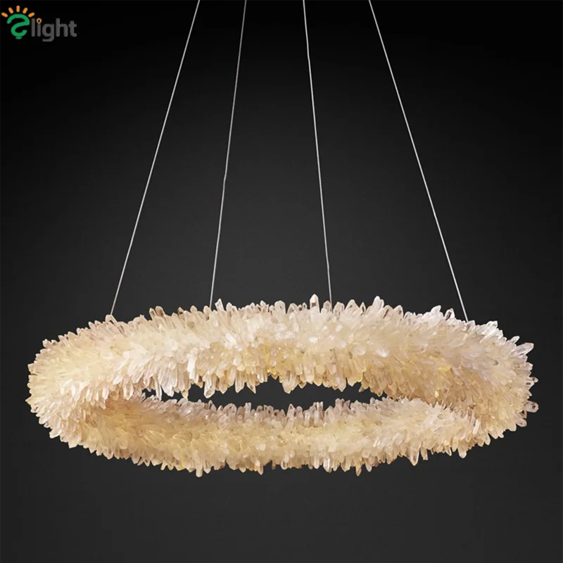 Lámpara colgante de cuarzo natural de lujo para Hotel lámpara colgante de cristal Led RH American Suspend lámpara Led Luminarias Lamparas Lámpara colgante de cuarzo natural de lujo para Hotel lámpara colgante de cristal Led RH American Suspend lámpara Led Luminarias Lamparas