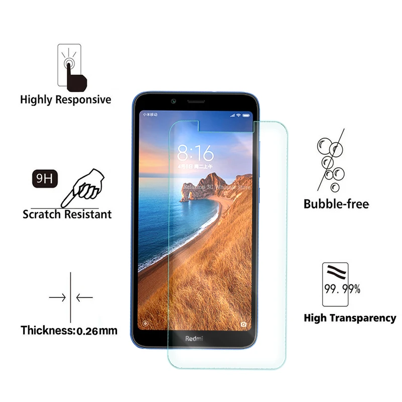 Защитное стекло для xiaomi redmi 7a 5 45 дюйма закаленное 7 a защита экрана siaomi xsiomi red mi a7