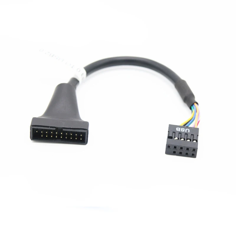 

New USB 2.0 9Pin Housing Male To Motherboard USB 3.0 20pin Female Cable Connect USB 2.0 Motherboard Drop Shipping