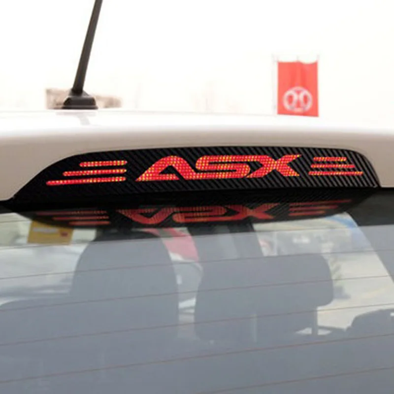 

1PC carbon fiber car stickers of High mounted stop lamp High brake lights for 2013-2018 Mitsubishi ASX car accessories