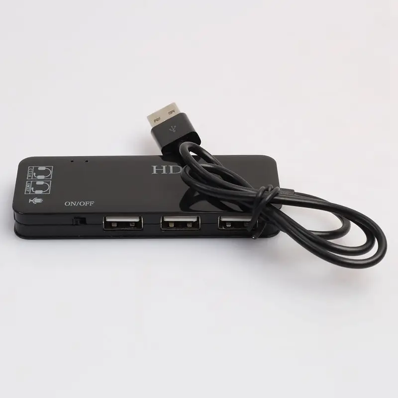 USB 2,0 хаб+ звуковая карта 7,1 Многофункциональный хаб звуковая карта usb-хаб звуковая карта