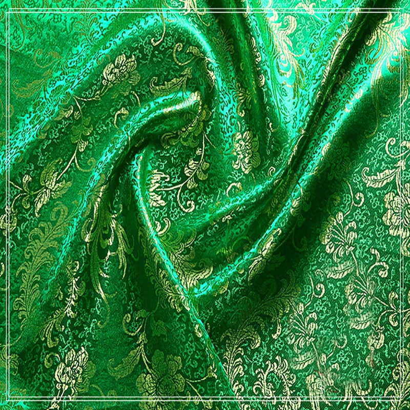 

90cmx100cm Pteris peony style silk jacquard tapestry satin jacquard fabric Cloth bedding patchwork tissue home Textile Sewing