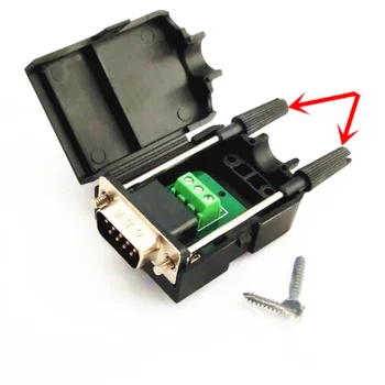 

10pcs 9 Pin DB9 RS232 Female Male Serial Port Breakout Terminal Adapter Connector With Cover