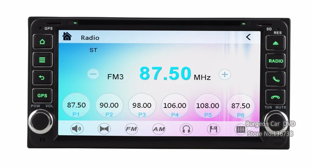 Cheap 6.95" large Touch Screen Car DVD Player for Toyota Celica Previa Highlander HILUX Avensis RAV4 GPS Navigation BT Radio USB SD 2