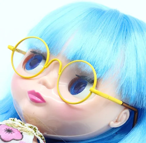 Round Frame Clear Lens Eyewear Glasses for 12/'/' Blythe Dolls Accessory .cc