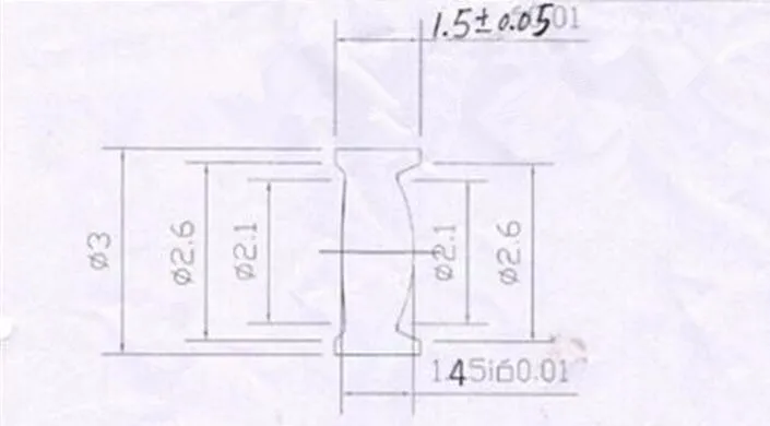 do laser da lente, tamanho: 3X1.5mm, distância