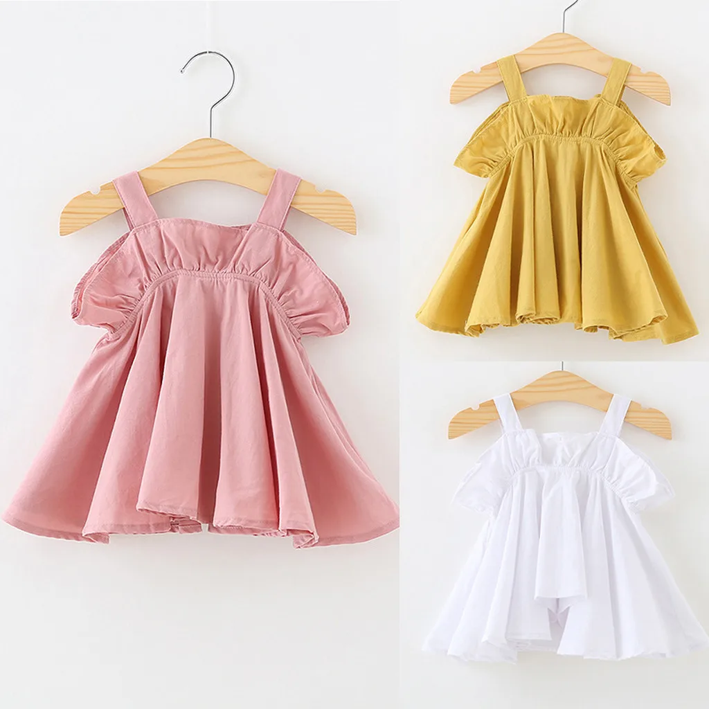 

Baby Dress 2019 Summer Bow Design Special design Girl Dress Baby Sleeveless Cute Dress Newborn Baby Yellow Dress Kids Clothes
