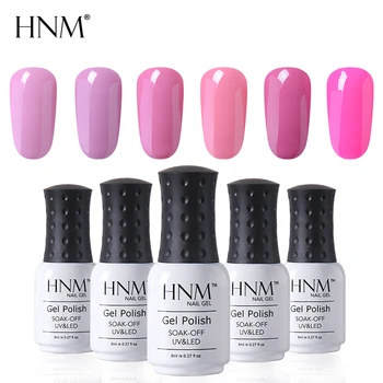 

HNM 8ml Solid Pink Series Nail Polish Gelpolish Hybrid Varnish Semi Permanent Paint Gellak Lucky Lacquer Stamping 12 Colors