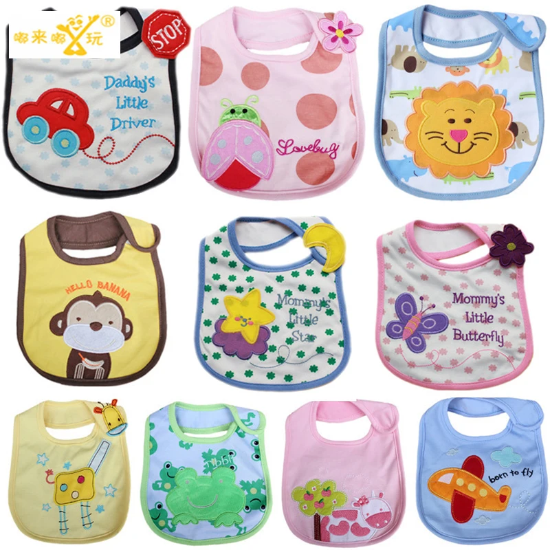 1 pic bibs Three layers cotton waterproof Bibs for Children newborn Baby Children wear silicone