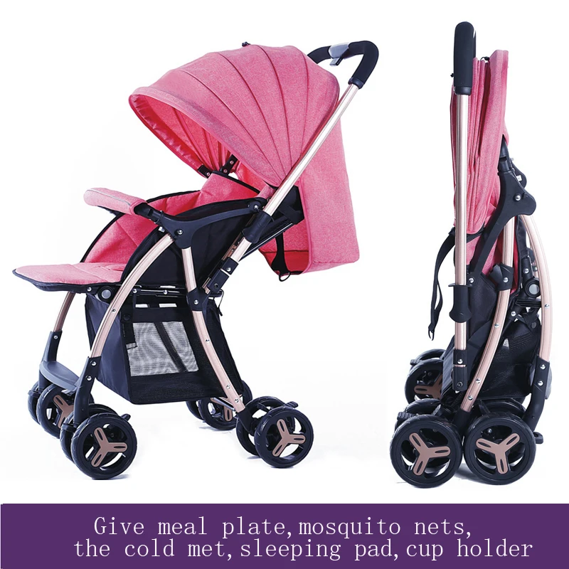 

baby stroller Foldable portable Baby carriage Buggy Can sit and lie Babies stroller Aluminum for 0-36 months
