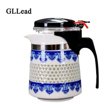 GLLead высококачественный голубой и белый фарфоровый сотовой формы модный чайный чайник с фильтром Чайник для заваривания цветочного чая керамический чайник-кофейник