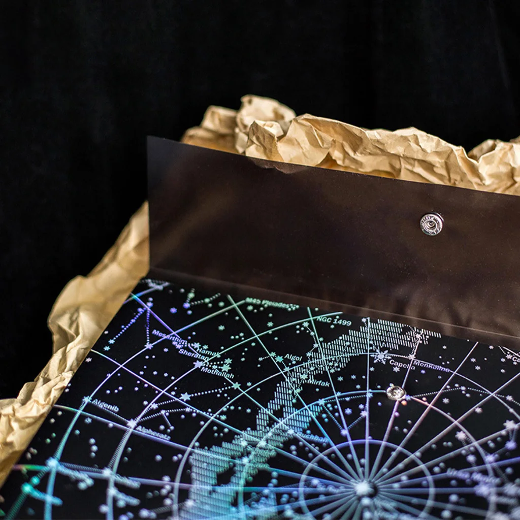 Фэнтези Звезда лазерный прозрачный карман pp, файловый пакет оригинальность папка школьный пенал мешок студенческие подарки