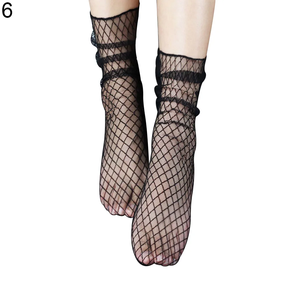 Женские Модные кружевные носки со звездами в сетку, сексуальные прозрачные подарочные носки для вечерние