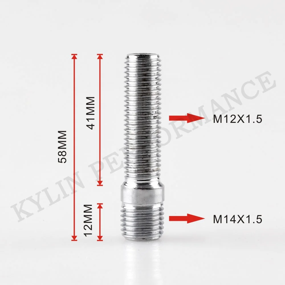 Расширенные колесные шпильки преобразования высокие Луг болты/винт адаптер Комплект(M12x1.5 до M14x1.5, M12x1.5 до M12x1.5) LN032/LN033 - Название цвета: M14x1.5-M12x1.5