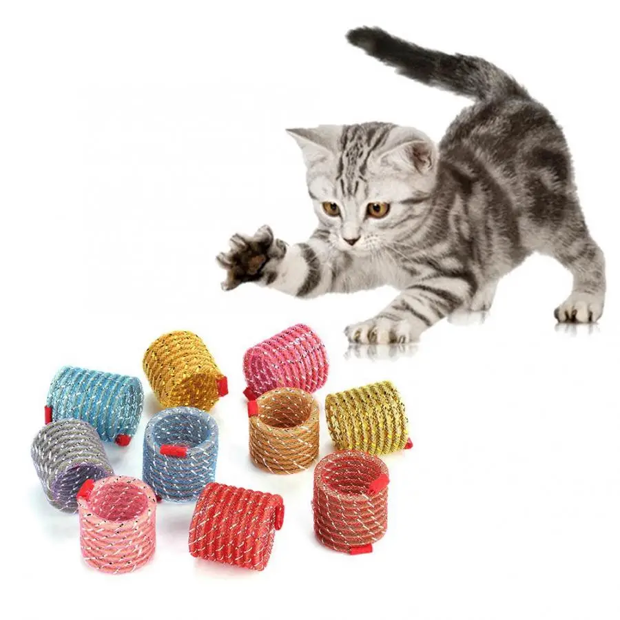 Игрушки для кошек Toycat 10 шт. пластиковые цветные игрушки для кошек для котят Домашние животные товары для кошек(случайный цвет