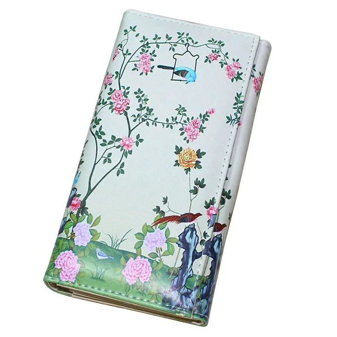 

Women New Wallets Coin Purse Pocket Lady Purses Moneybags Flower Girls Students Clutch Long Wallet ID Cards Holder Bag Notecase