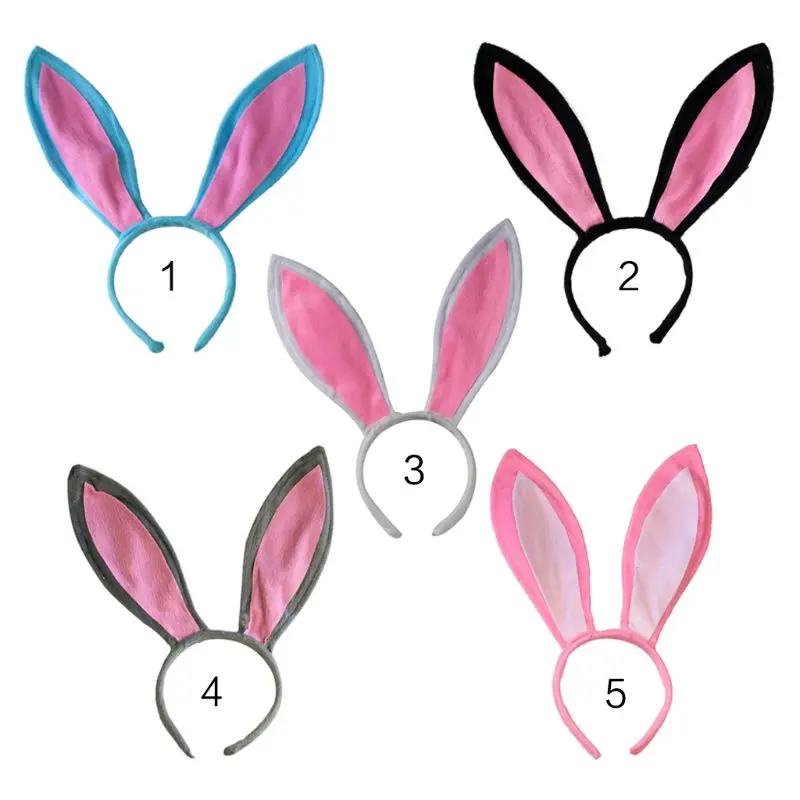 

Adult Children Cute Long Bunny Rabbit Ears Headband Plush Sweet Candy Color Hair Hoop Cosplay Stage Dancing Party Headpiece Gift