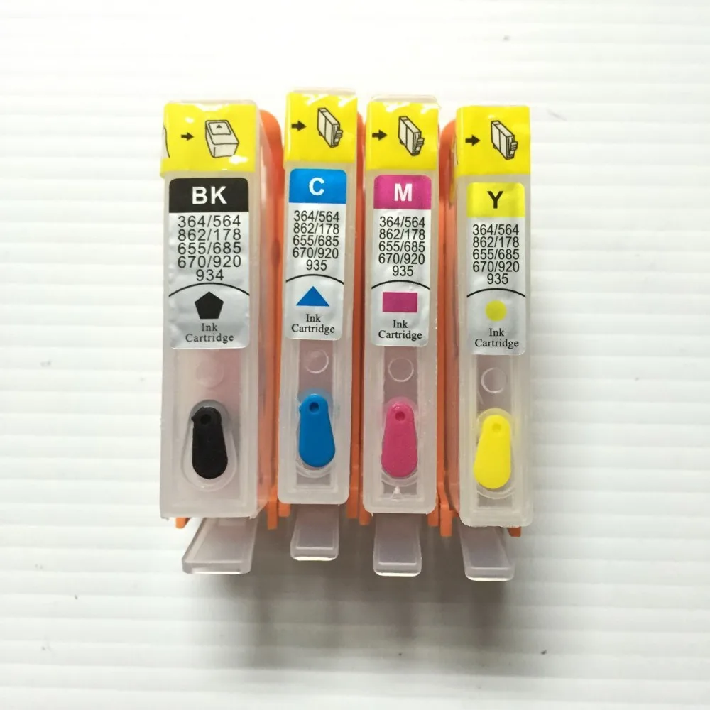 

YOTAT Empty Refillable 655 ink cartridge for HP655 655XL for HP Deskjet Ink Advantage 3525/4615/4625/5525/6520/6525 printer