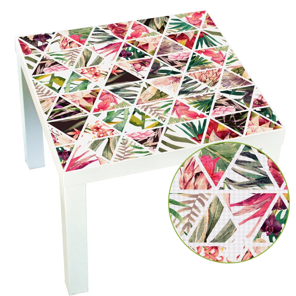 

Funlife Table Cloth Watercolor Tropical Pattern DIY PVC Waterproof Wall Art Decals Lack Desk Tops Home Furniture Wallpaper LK005