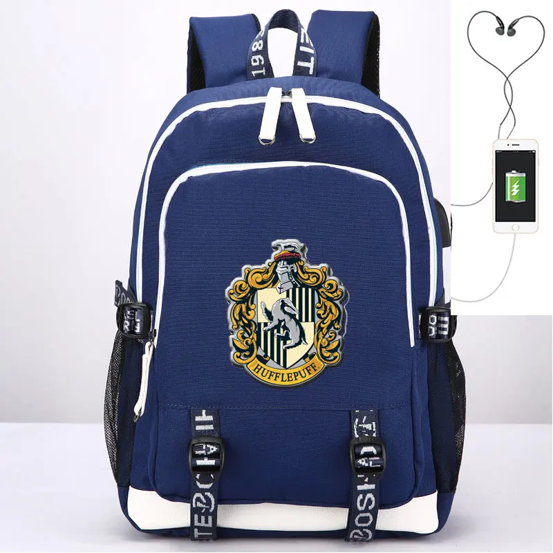 Magic Shool Slytherin Gryffindor наушники USB Jack для мальчиков и девочек школьная сумка для женщин рюкзак для подростков холщовый мужской рюкзак - Цвет: 10