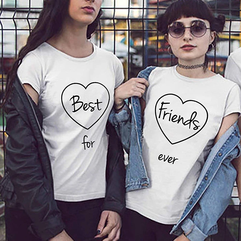 Футболки с надписью «Best Friend Forever»; Милые одинаковые футболки для девочек; Прямая поставка