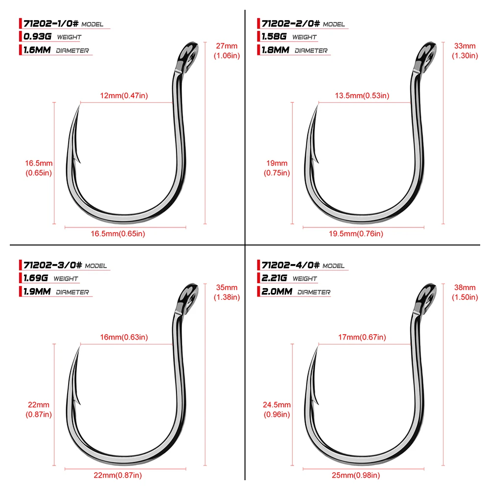 100 шт. рыболовный крючок из прочной высокоуглеродистой стали серии KUDAKO крючок для рыбалки морской окунь 71202-1#-6/0# крючок