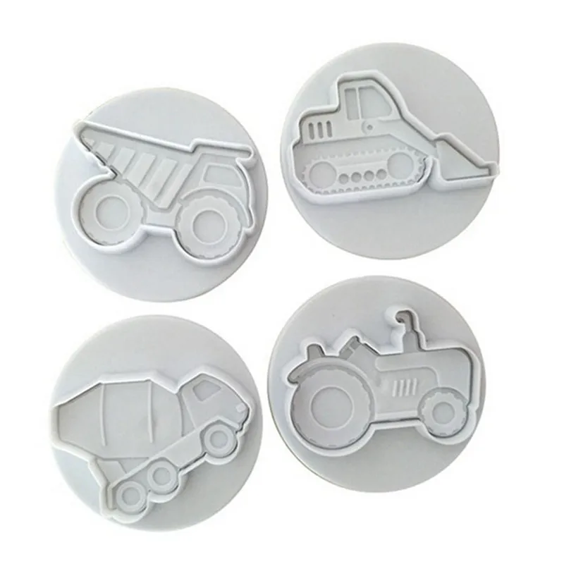 

4 pcs Vehicles Truck Cookie Cutter Cupcake Pastry Fondant Cake Tools DIY Cake Decorating Tools Biscuit Sugarcraft Baking Mold