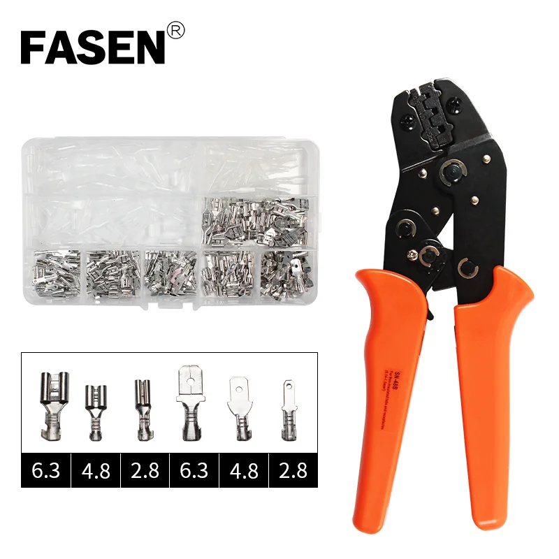 

26-16 AWG 2.8/3.96/4.8/5.08/6.3 mm Cables TAB terminal Pliers Crimping tool for non-insulated plug spring terminals Crimper