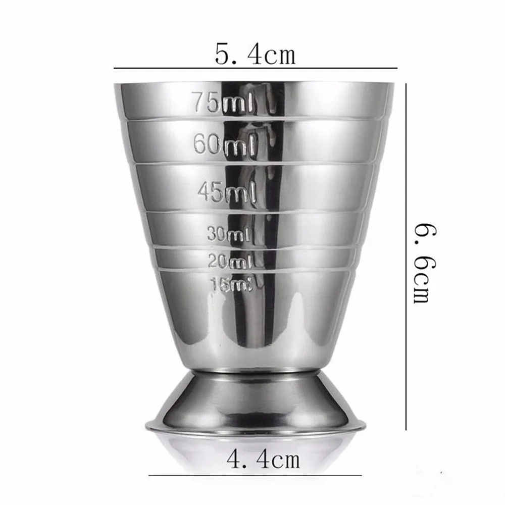 Нержавеющая сталь 75 мл, мерный стакан кружка рюмка чашечка мерный стакан напиток вино унция чашечка Измерительный Инструмент Кухонные барные инструменты
