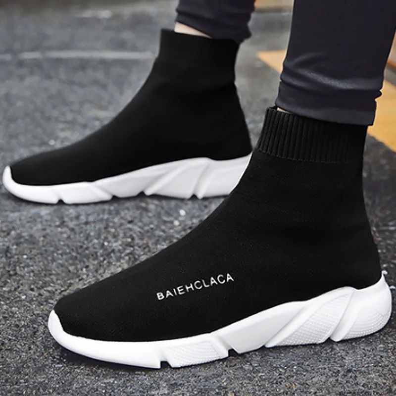 

Sock Shoes Plus Size 34-46 Canvas Sneakers women EVA Soft Light Weight Platform shoes Black/Blue Slip-On Zapatillas mujer