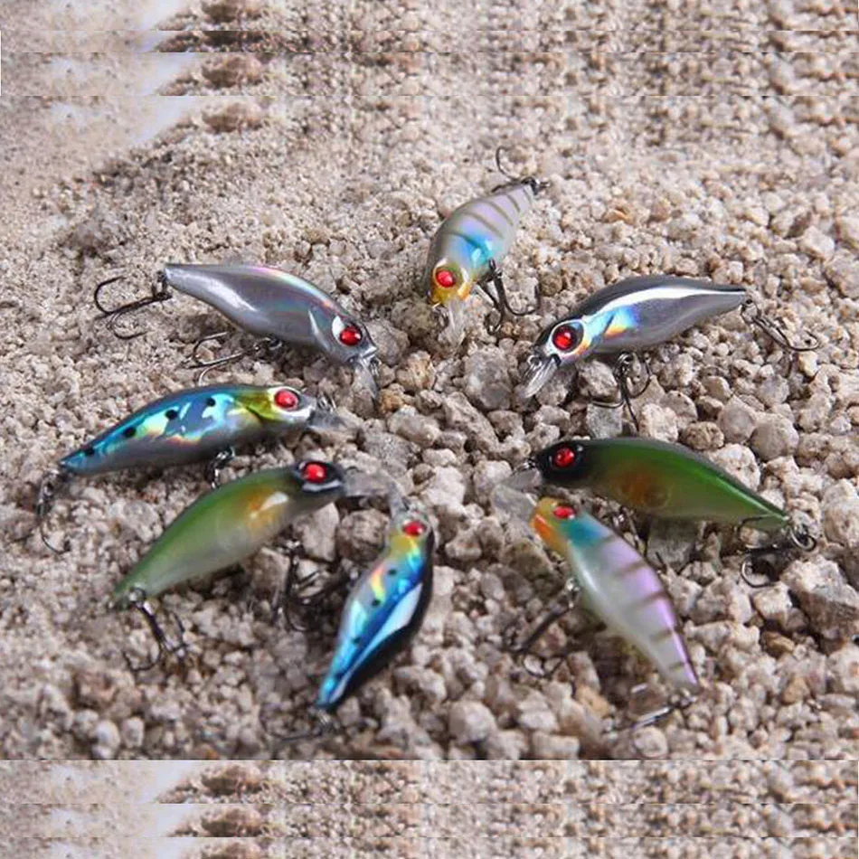 

4pcs/lot 5cm/2g trout fishing small minnow hard plastic fishing lure bait fishing tackle