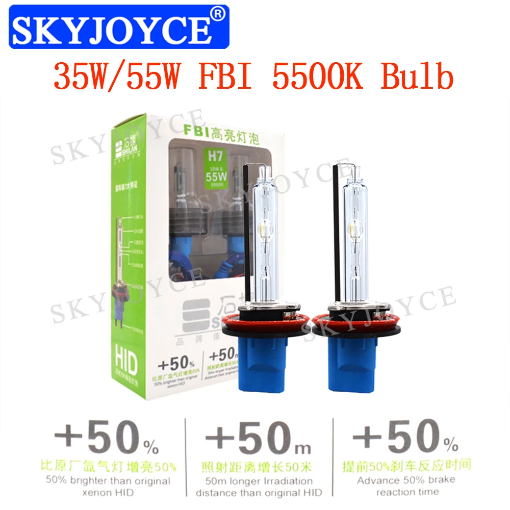 SKYJOYCE супер яркая ксеноновая лампа переменного тока 35 Вт 55 Вт H1 H3 9005 9006 H11 H7 HID ксеноновая лампа D2H прожекторная лампа 5500K белая Автомобильная фара