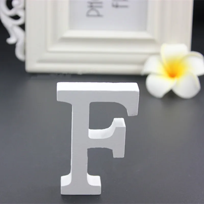 1pc 8CM White Wooden Letters English Alphabet DIY Personalised Name Design Art Craft Wedding Home Decor letters room decoration - Цвет: ZM-F