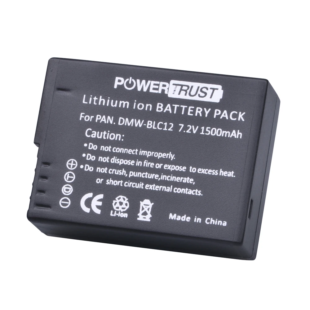 PowerTrust DMW-BLC12 DMW-BLC12E батарея+ ЖК USB двойной зарядное устройство для Panasonic Lumix DMC-FZ200, FZ300, FZ1000, FZ2500, G5, G6, G7, GX8