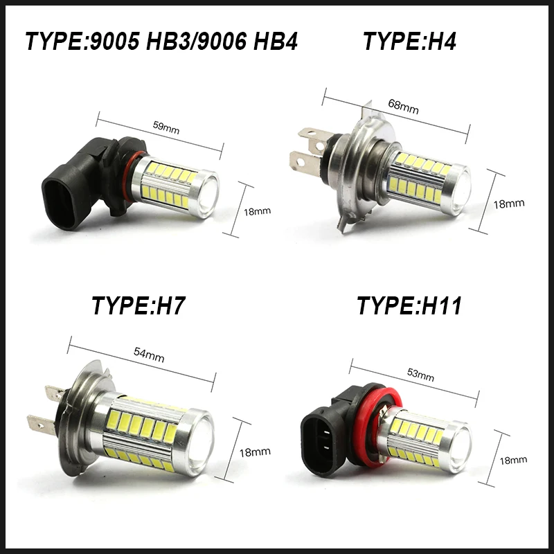 

1x 5630 33SMD Bulb Car Light 12V Traffic Light Driving lights fog light H4 LED 9005 9006 H7 H11 H8 universal